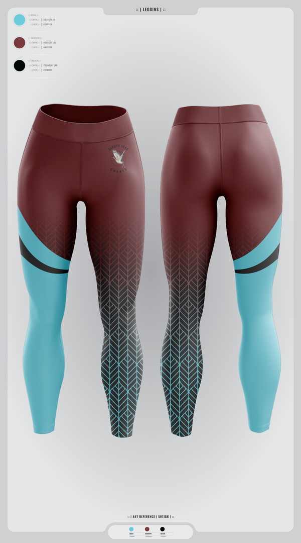 Womens Leggings, Cranes, Spirit Store, Teamtime, Team time, sublimation, custom sports apparel, team uniforms, spirit wear, spiritwear, sports uniforms, custom shirts, team store, custom team store, fundraiser sports, apparel fundraiser