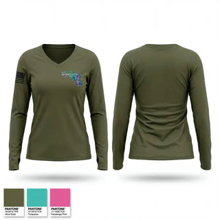 Womens Long Sleeve Vneck Shirt, Crime Gun Intelligence Unit, Police, Teamtime, Team time, sublimation, custom sports apparel, team uniforms, spirit wear, spiritwear, sports uniforms, custom shirts, team store, custom team store, fundraiser sports, apparel fundraiser
