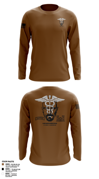 Long Sleeve Performance Shirt, Heisenberg’s, Army, Teamtime, Team time, sublimation, custom sports apparel, team uniforms, spirit wear, spiritwear, sports uniforms, custom shirts, team store, custom team store, fundraiser sports, apparel fundraiser