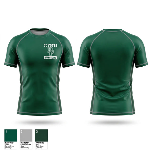 Short Sleeve Rash Guard Shirt, Buena Park High School Wrestling, Wrestling, Teamtime, Team time, sublimation, custom sports apparel, team uniforms, spirit wear, spiritwear, sports uniforms, custom shirts, team store, custom team store, fundraiser sports, apparel fundraiser