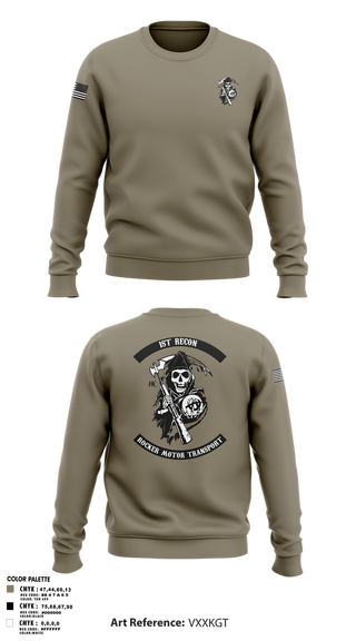 Crew Neck Sweatshirt, 1st Recon, Marines, Teamtime, Team time, sublimation, custom sports apparel, team uniforms, spirit wear, spiritwear, sports uniforms, custom shirts, team store, custom team store, fundraiser sports, apparel fundraiser