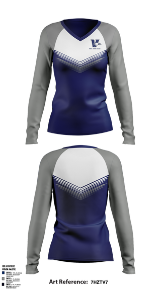 Womens Long Sleeve Vneck Shirt, Vista Junior Eagles, , Teamtime, Team time, sublimation, custom sports apparel, team uniforms, spirit wear, spiritwear, sports uniforms, custom shirts, team store, custom team store, fundraiser sports, apparel fundraiser