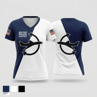 Womens Short Sleeve Vneck Shirt, Bellevue Police Department, Police, Teamtime, Team time, sublimation, custom sports apparel, team uniforms, spirit wear, spiritwear, sports uniforms, custom shirts, team store, custom team store, fundraiser sports, apparel fundraiser