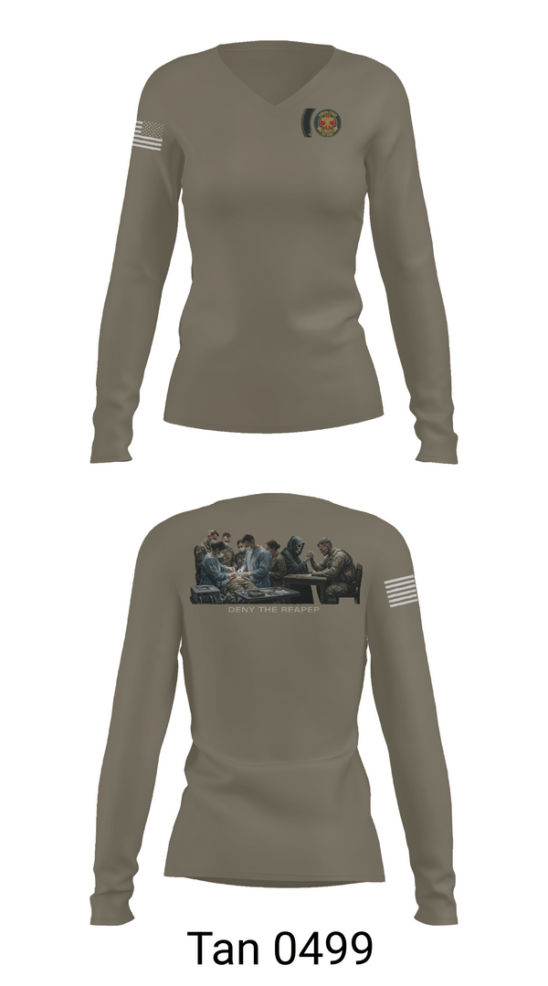 Womens Long Sleeve Vneck Shirt, 1980th FRSD, Army, Teamtime, Team time, sublimation, custom sports apparel, team uniforms, spirit wear, spiritwear, sports uniforms, custom shirts, team store, custom team store, fundraiser sports, apparel fundraiser