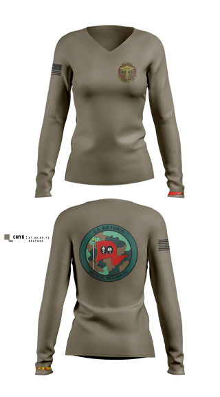 Womens Long Sleeve Vneck Shirt, 452 ASTS, Air Force, Teamtime, Team time, sublimation, custom sports apparel, team uniforms, spirit wear, spiritwear, sports uniforms, custom shirts, team store, custom team store, fundraiser sports, apparel fundraiser