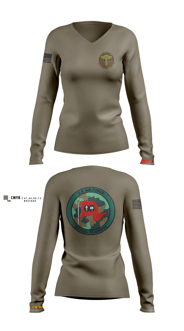Womens Long Sleeve Vneck Shirt, 452 ASTS, Air Force, Teamtime, Team time, sublimation, custom sports apparel, team uniforms, spirit wear, spiritwear, sports uniforms, custom shirts, team store, custom team store, fundraiser sports, apparel fundraiser