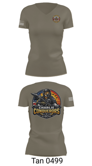 Womens Short Sleeve Vneck Shirt, Charlie conquerors, Air Force, Teamtime, Team time, sublimation, custom sports apparel, team uniforms, spirit wear, spiritwear, sports uniforms, custom shirts, team store, custom team store, fundraiser sports, apparel fundraiser