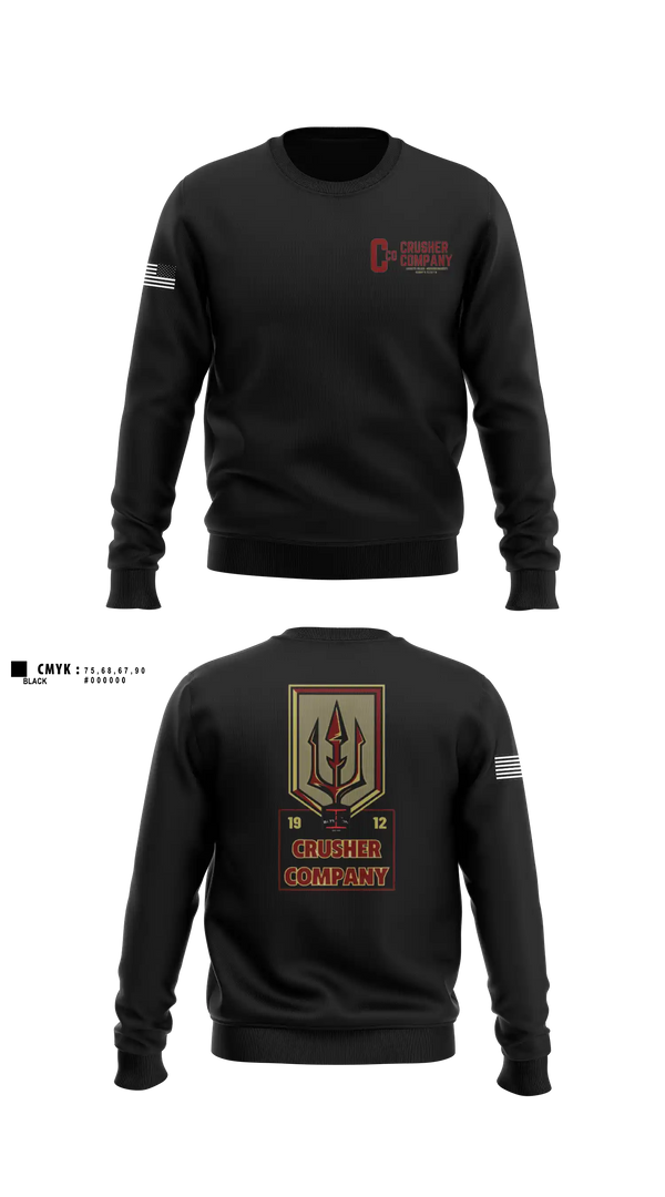 Crew Neck Sweatshirt, Crusher Company, Army, Teamtime, Team time, sublimation, custom sports apparel, team uniforms, spirit wear, spiritwear, sports uniforms, custom shirts, team store, custom team store, fundraiser sports, apparel fundraiser