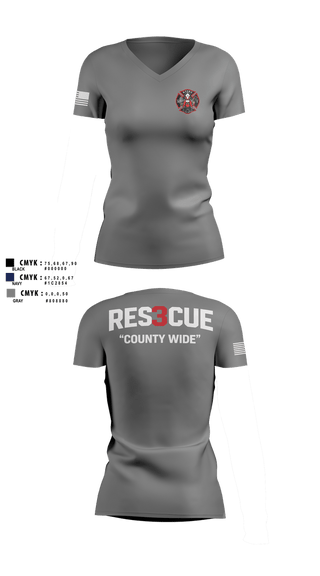 Womens Short Sleeve Vneck Shirt, North Towanda Fire Rescue, Fire Department, Teamtime, Team time, sublimation, custom sports apparel, team uniforms, spirit wear, spiritwear, sports uniforms, custom shirts, team store, custom team store, fundraiser sports, apparel fundraiser