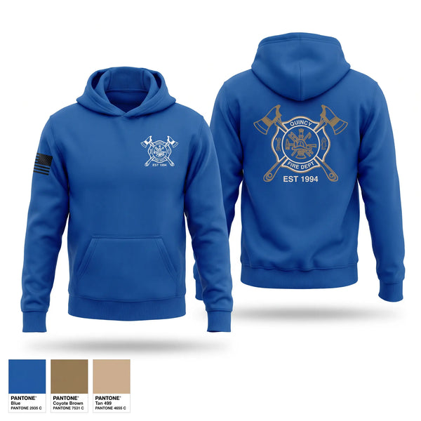 Hoodie, Quincy fire department, Fire Department, Teamtime, Team time, sublimation, custom sports apparel, team uniforms, spirit wear, spiritwear, sports uniforms, custom shirts, team store, custom team store, fundraiser sports, apparel fundraiser