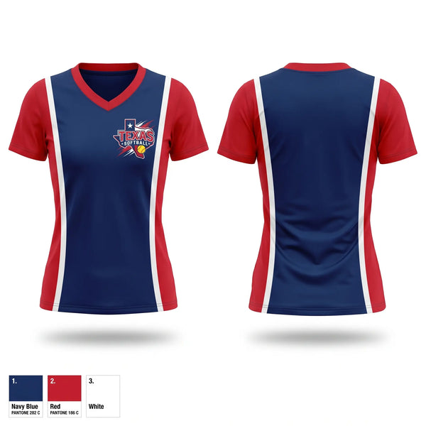 Womens Short Sleeve Vneck Shirt, Etx Nightmares, Softball, Teamtime, Team time, sublimation, custom sports apparel, team uniforms, spirit wear, spiritwear, sports uniforms, custom shirts, team store, custom team store, fundraiser sports, apparel fundraiser