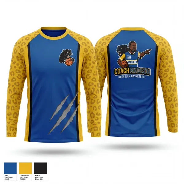 Long Sleeve Performance Shirt, Panthers, Men's Basketball, Teamtime, Team time, sublimation, custom sports apparel, team uniforms, spirit wear, spiritwear, sports uniforms, custom shirts, team store, custom team store, fundraiser sports, apparel fundraiser