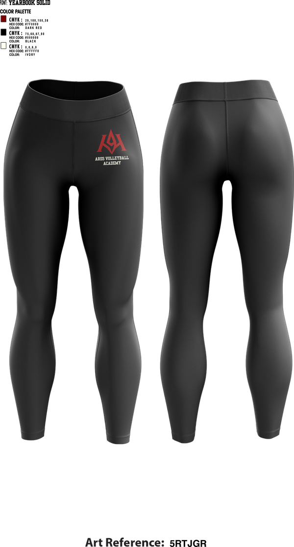 Womens Leggings, Ares Volleyball Academy, Women's Volleyball, Teamtime, Team time, sublimation, custom sports apparel, team uniforms, spirit wear, spiritwear, sports uniforms, custom shirts, team store, custom team store, fundraiser sports, apparel fundraiser
