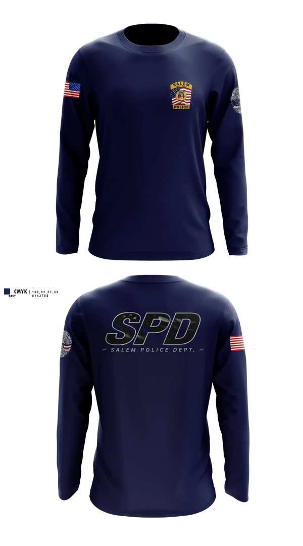 Long Sleeve Performance Shirt, Salem Police Department, Police, Teamtime, Team time, sublimation, custom sports apparel, team uniforms, spirit wear, spiritwear, sports uniforms, custom shirts, team store, custom team store, fundraiser sports, apparel fundraiser