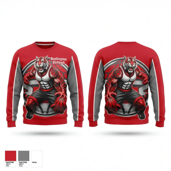 Crew Neck Sweatshirt, Burlington Softball, Softball, Teamtime, Team time, sublimation, custom sports apparel, team uniforms, spirit wear, spiritwear, sports uniforms, custom shirts, team store, custom team store, fundraiser sports, apparel fundraiser