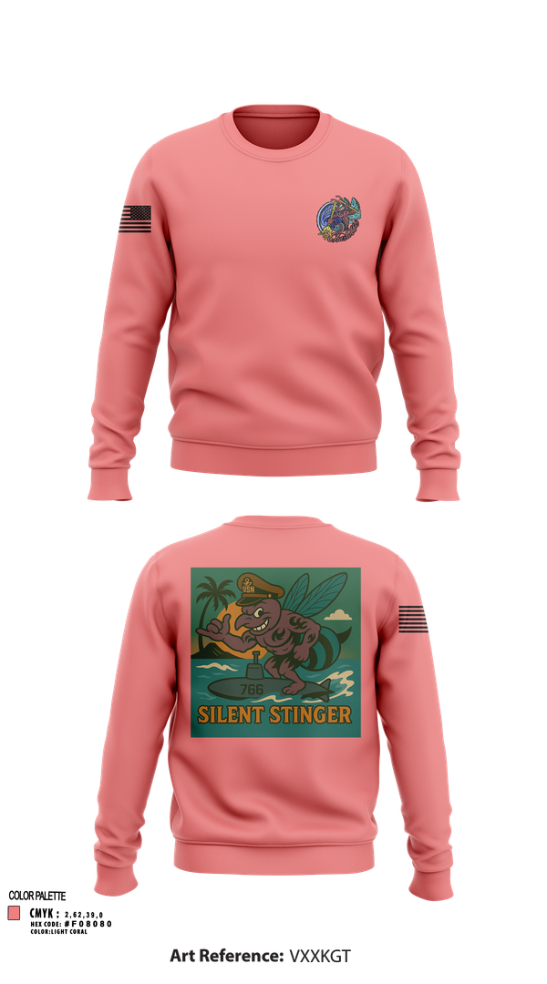 Crew Neck Sweatshirt, USS CHARLOTTE SSN 766, Navy, Teamtime, Team time, sublimation, custom sports apparel, team uniforms, spirit wear, spiritwear, sports uniforms, custom shirts, team store, custom team store, fundraiser sports, apparel fundraiser