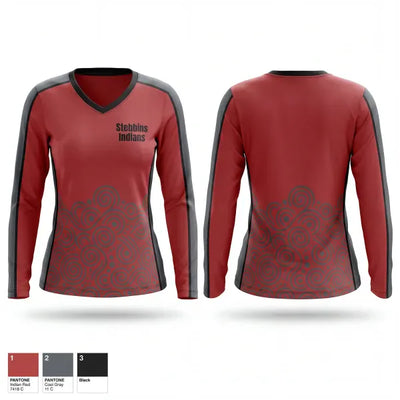 Stebbins Indians 27055534 Women's Long Sleeve V-neck Shirt - 1