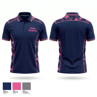 Short Sleeve Performance Polo, Idaho Reckless, Baseball, Teamtime, Team time, sublimation, custom sports apparel, team uniforms, spirit wear, spiritwear, sports uniforms, custom shirts, team store, custom team store, fundraiser sports, apparel fundraiser