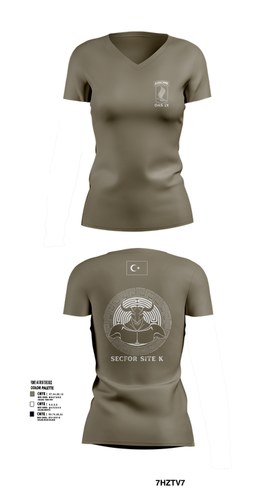 173RD ABN 21007449 Women's Short Sleeve V-neck Shirt - 105