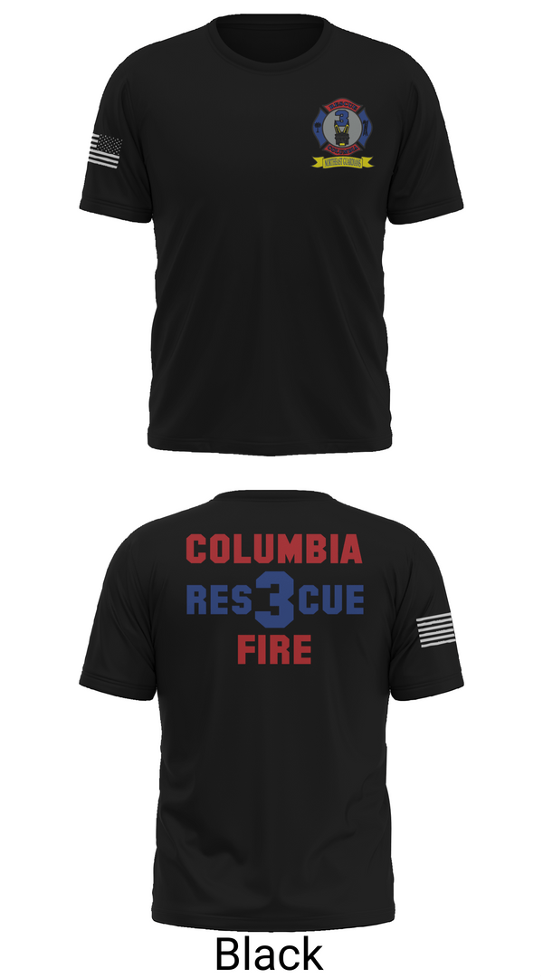 Short Sleeve Performance Shirt, Columbia Fire Department RESCUE3, Fire Department, Teamtime, Team time, sublimation, custom sports apparel, team uniforms, spirit wear, spiritwear, sports uniforms, custom shirts, team store, custom team store, fundraiser sports, apparel fundraiser