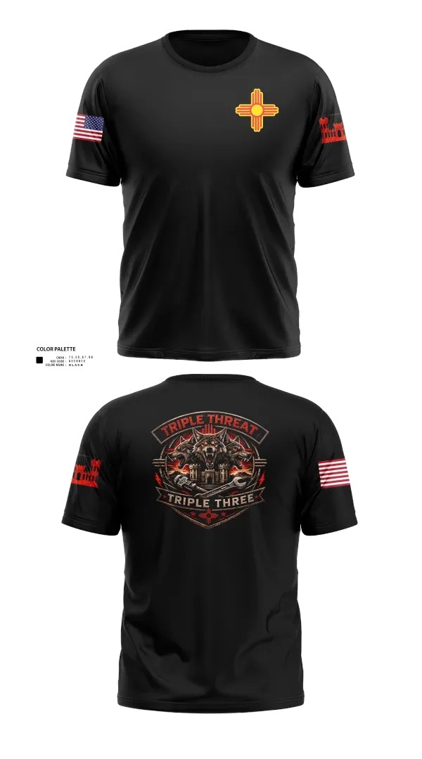 Old School Cotton Feel Shirt, 333rd Triple Threat 2, Army, Teamtime, Team time, sublimation, custom sports apparel, team uniforms, spirit wear, spiritwear, sports uniforms, custom shirts, team store, custom team store, fundraiser sports, apparel fundraiser