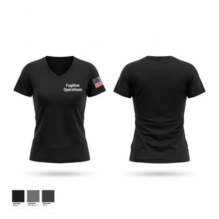 Womens Short Sleeve Vneck Shirt, Fugitive Operations, Police, Teamtime, Team time, sublimation, custom sports apparel, team uniforms, spirit wear, spiritwear, sports uniforms, custom shirts, team store, custom team store, fundraiser sports, apparel fundraiser