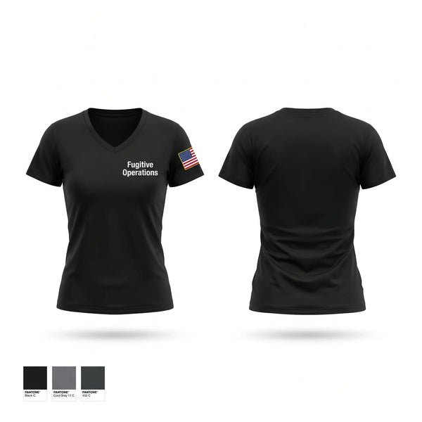 Womens Short Sleeve Vneck Shirt, Fugitive Operations, Police, Teamtime, Team time, sublimation, custom sports apparel, team uniforms, spirit wear, spiritwear, sports uniforms, custom shirts, team store, custom team store, fundraiser sports, apparel fundraiser