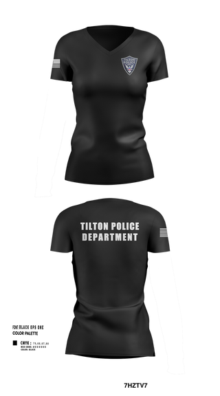 Womens Short Sleeve Vneck Shirt, Tilton Police Department, Police, Teamtime, Team time, sublimation, custom sports apparel, team uniforms, spirit wear, spiritwear, sports uniforms, custom shirts, team store, custom team store, fundraiser sports, apparel fundraiser