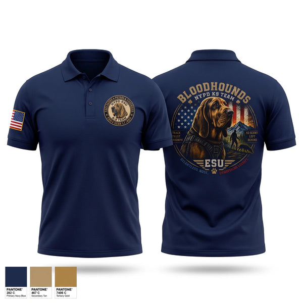 Short Sleeve Performance Polo, NYPD ESU BLOODHOUND, Police, Teamtime, Team time, sublimation, custom sports apparel, team uniforms, spirit wear, spiritwear, sports uniforms, custom shirts, team store, custom team store, fundraiser sports, apparel fundraiser