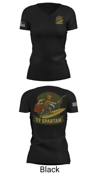 Womens Short Sleeve Vneck Shirt, Task Force Spartan, , Teamtime, Team time, sublimation, custom sports apparel, team uniforms, spirit wear, spiritwear, sports uniforms, custom shirts, team store, custom team store, fundraiser sports, apparel fundraiser
