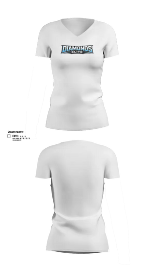 Womens Short Sleeve Vneck Shirt, ETX Diamonds Elite, Softball, Teamtime, Team time, sublimation, custom sports apparel, team uniforms, spirit wear, spiritwear, sports uniforms, custom shirts, team store, custom team store, fundraiser sports, apparel fundraiser