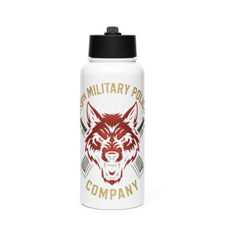 239th Military Police Company Stainless Steel Water Bottle with a Straw Lid