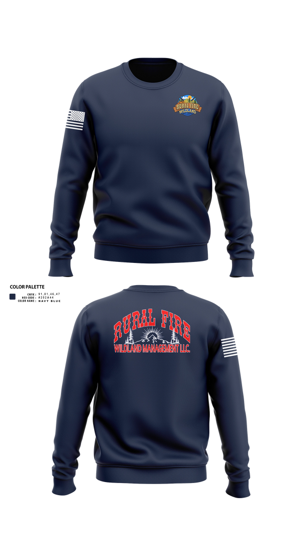 Crew Neck Sweatshirt, Rural fire wildland management LLC, Fire Department, Teamtime, Team time, sublimation, custom sports apparel, team uniforms, spirit wear, spiritwear, sports uniforms, custom shirts, team store, custom team store, fundraiser sports, apparel fundraiser