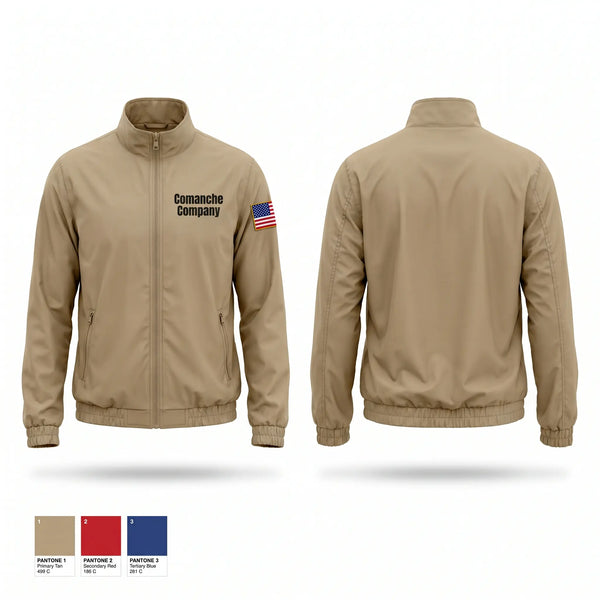 Windbreaker, Comanche Company, Army, Teamtime, Team time, sublimation, custom sports apparel, team uniforms, spirit wear, spiritwear, sports uniforms, custom shirts, team store, custom team store, fundraiser sports, apparel fundraiser