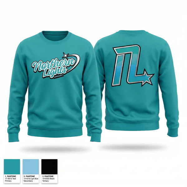 Crew Neck Sweatshirt, NL Amherst, Cheer, Teamtime, Team time, sublimation, custom sports apparel, team uniforms, spirit wear, spiritwear, sports uniforms, custom shirts, team store, custom team store, fundraiser sports, apparel fundraiser