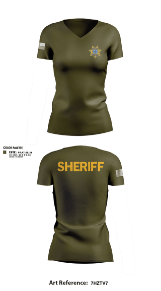 Womens Short Sleeve Vneck Shirt, Clinton County Sheriffs Office, Police, Teamtime, Team time, sublimation, custom sports apparel, team uniforms, spirit wear, spiritwear, sports uniforms, custom shirts, team store, custom team store, fundraiser sports, apparel fundraiser