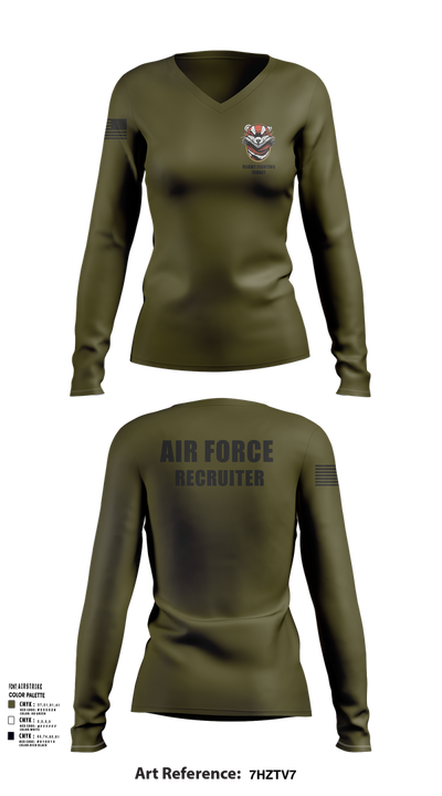 336 RCS F Flight 15570054 Women's Long Sleeve V-neck Shirt - 101