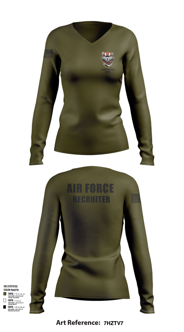 Womens Long Sleeve Vneck Shirt, 336 RCS F Flight, , Teamtime, Team time, sublimation, custom sports apparel, team uniforms, spirit wear, spiritwear, sports uniforms, custom shirts, team store, custom team store, fundraiser sports, apparel fundraiser