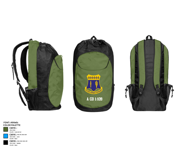 Gear Bag, A co 1/109, National Guard, Teamtime, Team time, sublimation, custom sports apparel, team uniforms, spirit wear, spiritwear, sports uniforms, custom shirts, team store, custom team store, fundraiser sports, apparel fundraiser