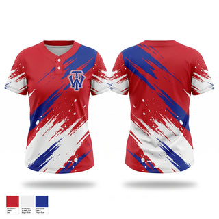 Two Button Softball Jersey, W.I.T., Softball, Teamtime, Team time, sublimation, custom sports apparel, team uniforms, spirit wear, spiritwear, sports uniforms, custom shirts, team store, custom team store, fundraiser sports, apparel fundraiser
