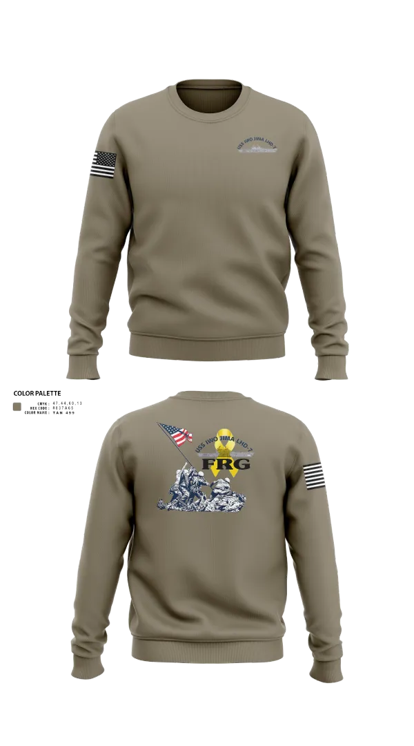 Crew Neck Sweatshirt, USS IWO JIMA LHD7 FRG, , Teamtime, Team time, sublimation, custom sports apparel, team uniforms, spirit wear, spiritwear, sports uniforms, custom shirts, team store, custom team store, fundraiser sports, apparel fundraiser