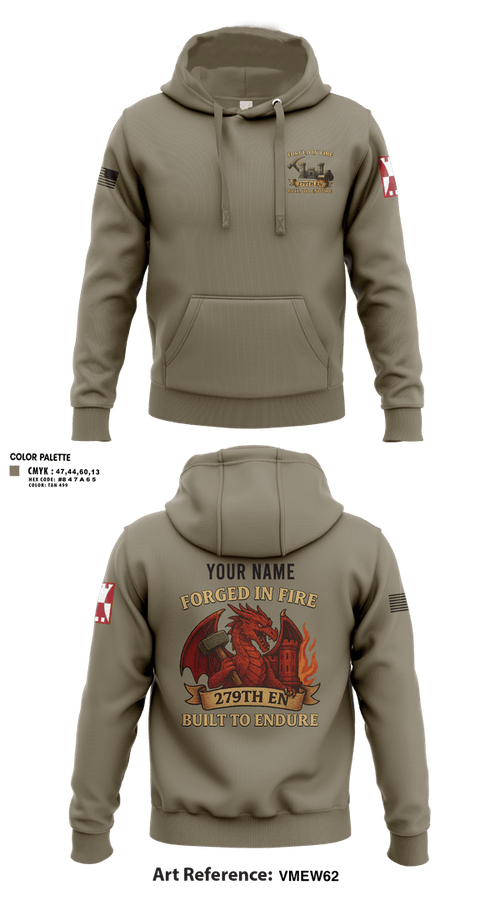 Hoodie, 279TH Engineer Detachment, Army, Teamtime, Team time, sublimation, custom sports apparel, team uniforms, spirit wear, spiritwear, sports uniforms, custom shirts, team store, custom team store, fundraiser sports, apparel fundraiser