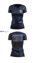 Marathon Fire Rescue Women's Short Sleeve V-neck Shirt - 16