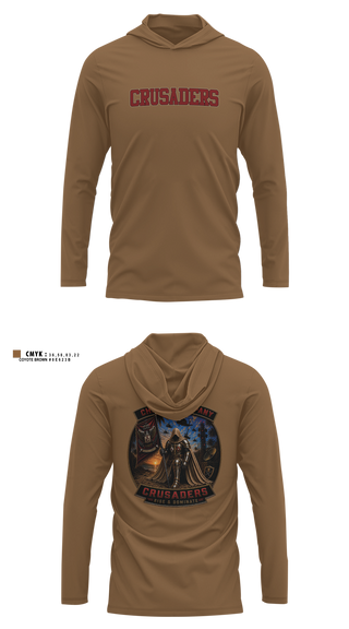 Long Sleeve Hooded Sun Shirt, CRUSADERS, Army, Teamtime, Team time, sublimation, custom sports apparel, team uniforms, spirit wear, spiritwear, sports uniforms, custom shirts, team store, custom team store, fundraiser sports, apparel fundraiser