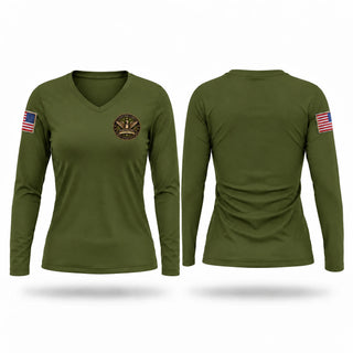 Womens Long Sleeve Vneck Shirt, 17 Judicial Circuit District Attorney Office, Police, Teamtime, Team time, sublimation, custom sports apparel, team uniforms, spirit wear, spiritwear, sports uniforms, custom shirts, team store, custom team store, fundraiser sports, apparel fundraiser