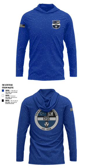 Long Sleeve Performance Shirt with hood, Cape Fear Community College Soccer, Men's Soccer, Teamtime, Team time, sublimation, custom sports apparel, team uniforms, spirit wear, spiritwear, sports uniforms, custom shirts, team store, custom team store, fundraiser sports, apparel fundraiser