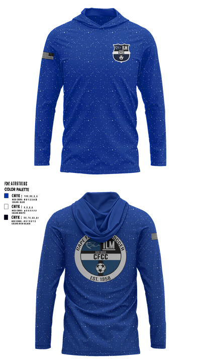 Cape Fear Community College Soccer 4526696 Long Sleeve Performance Shirt with hood - 550