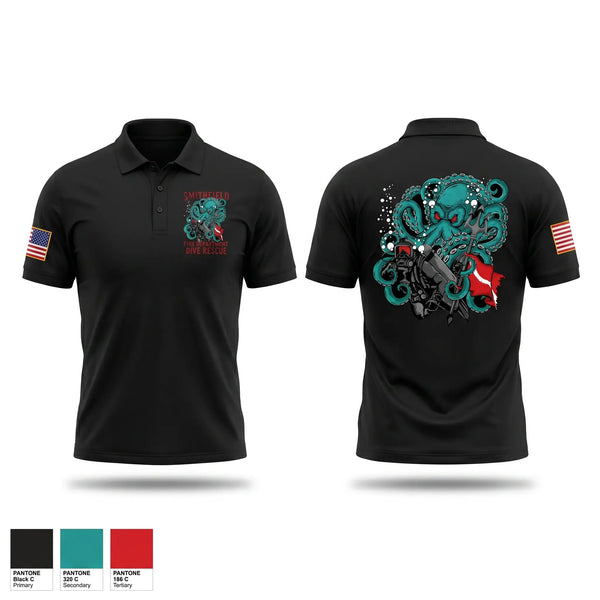 Short Sleeve Performance Polo, Smithfield Fire, Fire Department, Teamtime, Team time, sublimation, custom sports apparel, team uniforms, spirit wear, spiritwear, sports uniforms, custom shirts, team store, custom team store, fundraiser sports, apparel fundraiser