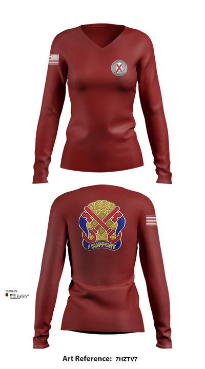 122nd Special Troop Command 82504927 Women's Long Sleeve V-neck Shirt - 23