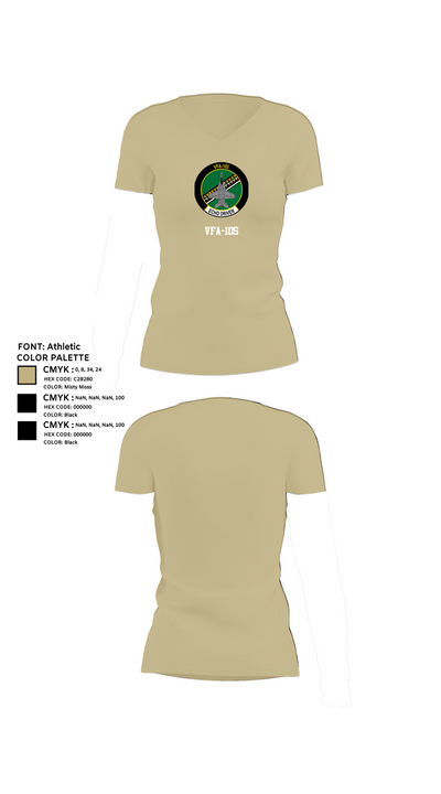 VFA-105 2831064 Women's Short Sleeve V-neck Shirt - 80